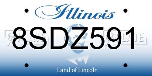 8SDZ591 Illinois License Plate