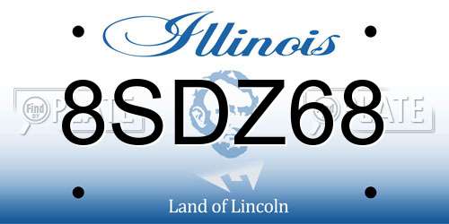 8SDZ68 Illinois License Plate