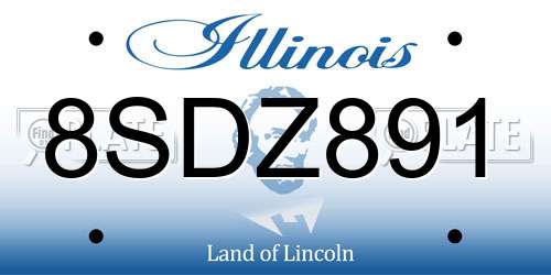8SDZ891 Illinois License Plate