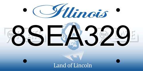 8SEA329 Illinois License Plate