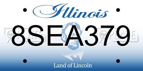 8SEA379 Illinois License Plate