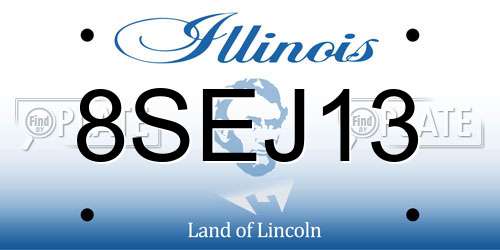 8SEJ13 Illinois License Plate