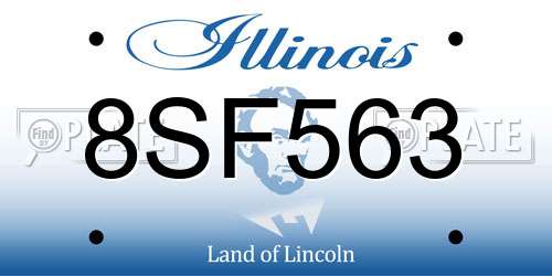 8SF563 Illinois License Plate