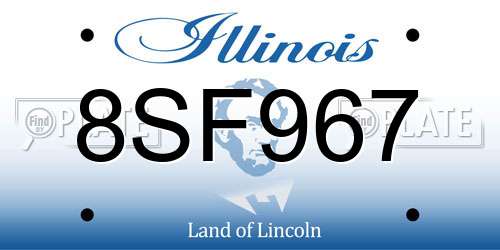 8SF967 Illinois License Plate