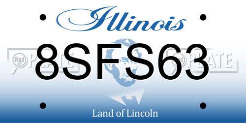 8SFS63 Illinois License Plate