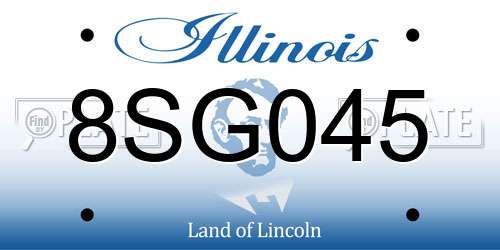 8SG045 Illinois License Plate