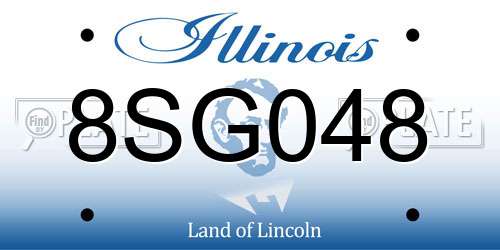 8SG048 Illinois License Plate