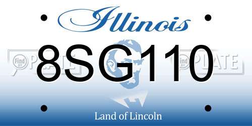 8SG110 Illinois License Plate