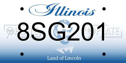 8SG201 Illinois License Plate
