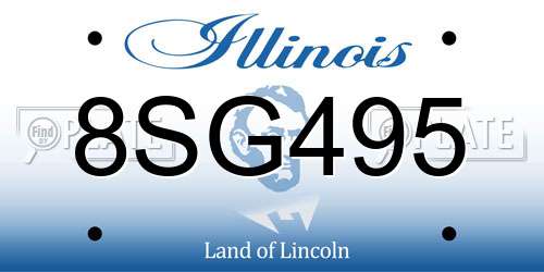 8SG495 Illinois License Plate