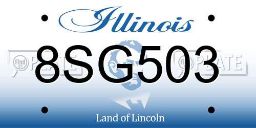 8SG503 Illinois License Plate