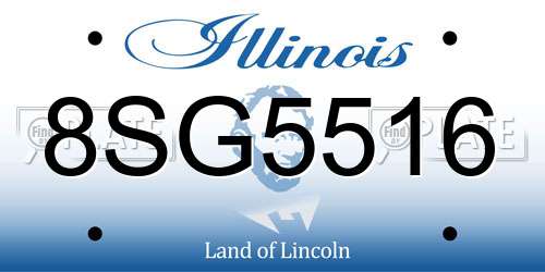 8SG5516 Illinois License Plate