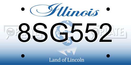 8SG552 Illinois License Plate