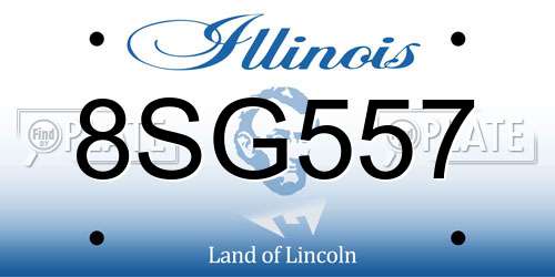 8SG557 Illinois License Plate