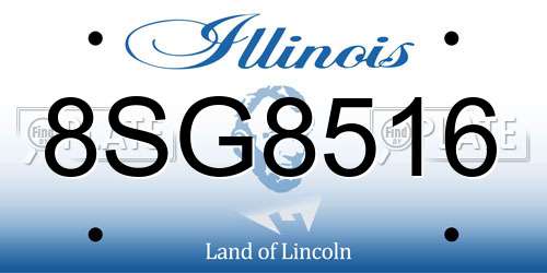 8SG8516 Illinois License Plate
