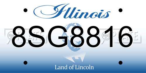 8SG8816 Illinois License Plate