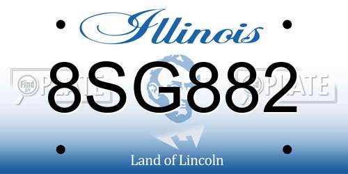 8SG882 Illinois License Plate