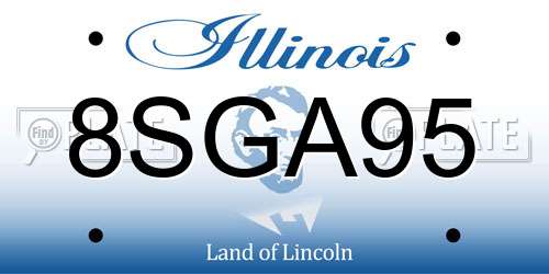 8SGA95 Illinois License Plate