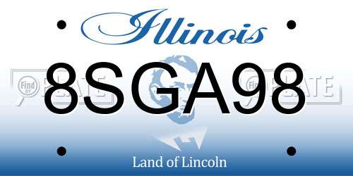 8SGA98 Illinois License Plate