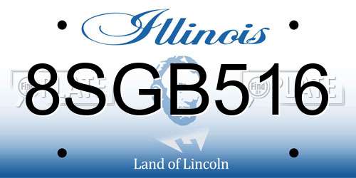 8SGB516 Illinois License Plate