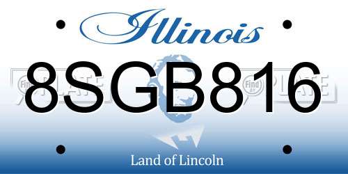 8SGB816 Illinois License Plate