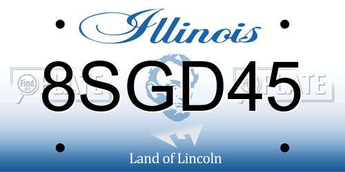 8SGD45 Illinois License Plate