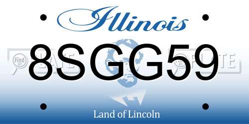 8SGG59 Illinois License Plate