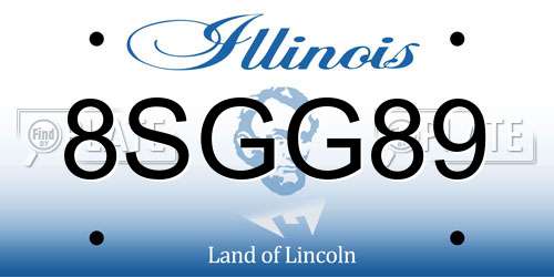 8SGG89 Illinois License Plate