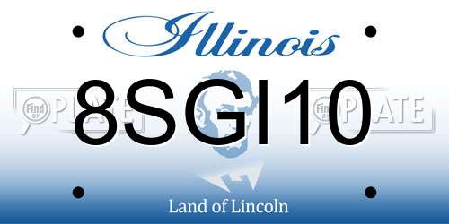8SGI10 Illinois License Plate