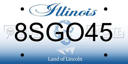 8SGO45 Illinois License Plate