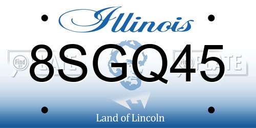 8SGQ45 Illinois License Plate