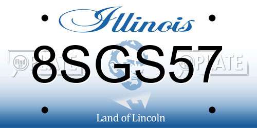 8SGS57 Illinois License Plate