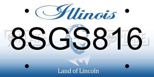 8SGS816 Illinois License Plate