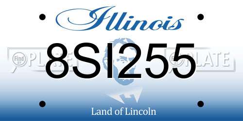 8SI255 Illinois License Plate