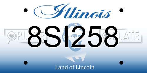 8SI258 Illinois License Plate
