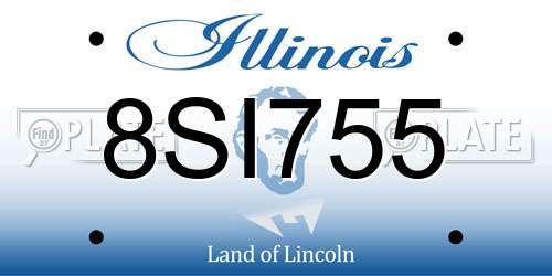 8SI755 Illinois License Plate