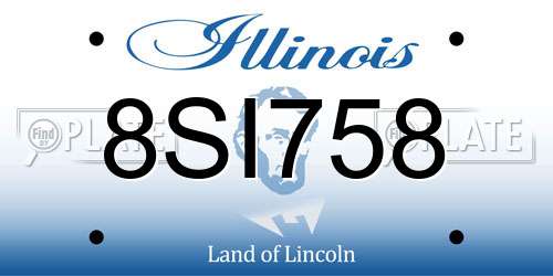 8SI758 Illinois License Plate