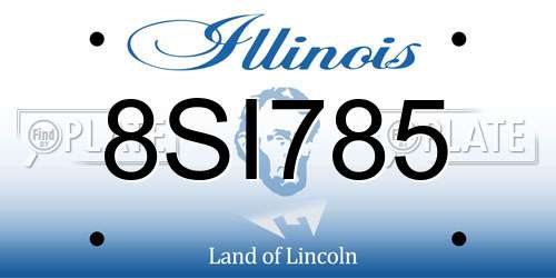 8SI785 Illinois License Plate