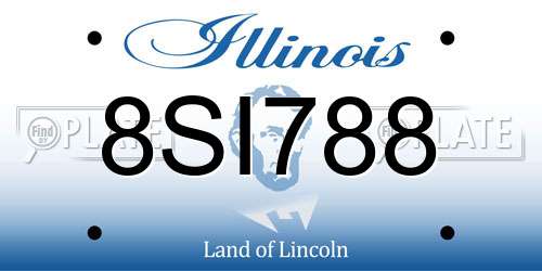 8SI788 Illinois License Plate
