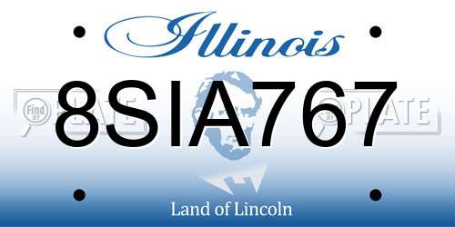 8SIA767 Illinois License Plate