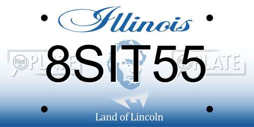 8SIT55 Illinois License Plate