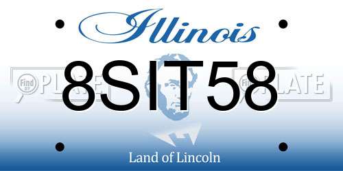 8SIT58 Illinois License Plate