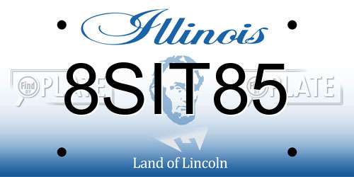 8SIT85 Illinois License Plate