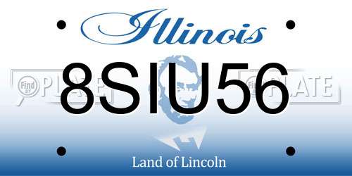8SIU56 Illinois License Plate