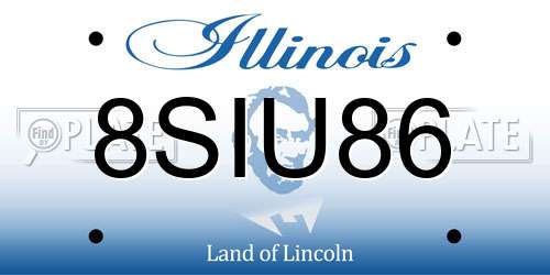 8SIU86 Illinois License Plate