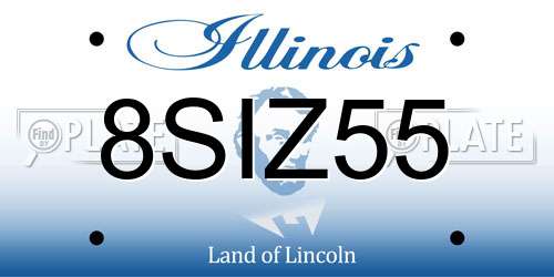 8SIZ55 Illinois License Plate