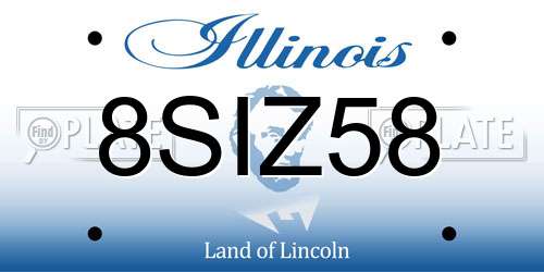 8SIZ58 Illinois License Plate