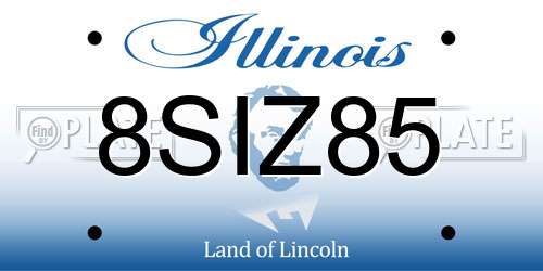 8SIZ85 Illinois License Plate