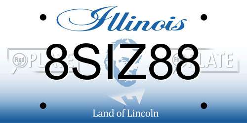 8SIZ88 Illinois License Plate