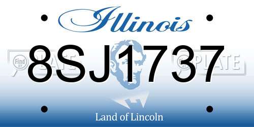 8SJ1737 Illinois License Plate